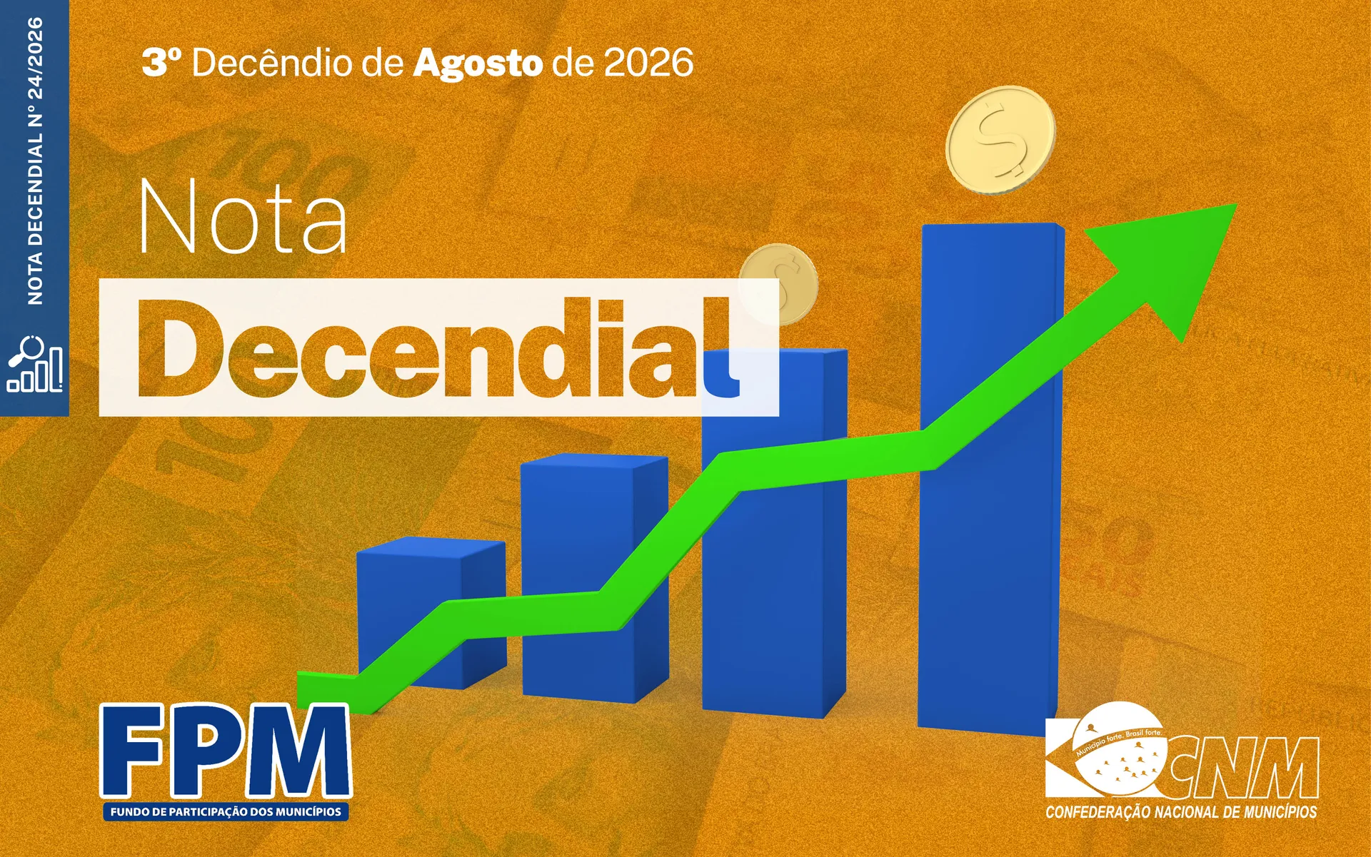 Repasse do FPM será creditado nas contas municipais nesta sexta-feira 